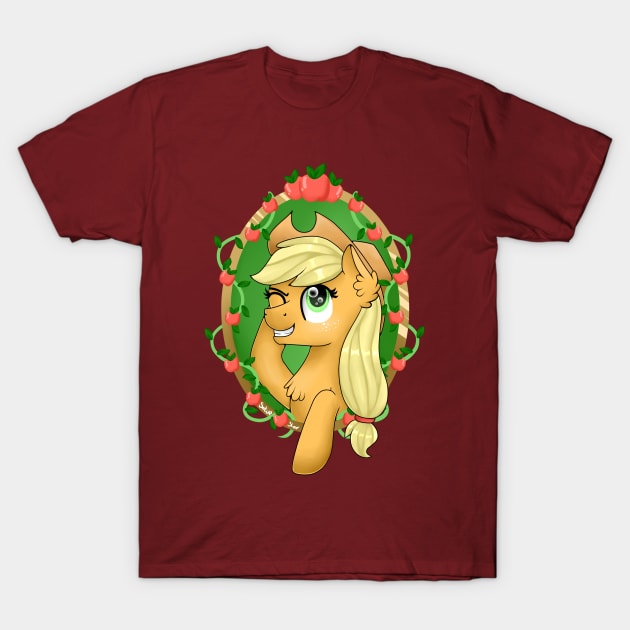 Applejack portrait T-Shirt by Spokenmind93